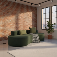 Canapé-lit d'angle orange sans structure, design créatif, avec rembourrage en éponge compressée, idéal pour appartement