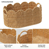 Paniers de rangement festonnés en corde de papier, paniers décoratifs en rotin pour étagères, placards, linge, serviettes, jouets et organisation