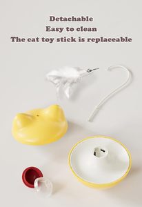 Hot Selling New Design Interactive Cat Toy 3-in-1 Wand Feather Plastic Wobbler with Treat Dispenser for Boredom Relief - Product Image 4