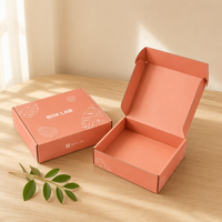 Boîte d'expédition en carton ondulé rose poudré personnalisée, emballage plat pour l'e-commerce, les cadeaux et la vente au détail