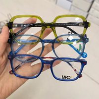 Monture optique unisexe transparente œil de chat en acétate faite à la main, sans monture, pleine monture, protection anti-lumière bleue, motif uni, pour jeunes