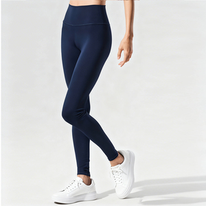 レディース シームレス ミッドウエスト アクティブ ヨガパンツ 通気性 速乾 ワークアウト スクランチ レギンス お腹シェイプ フィットネス ジム 無地 - Product Image 1