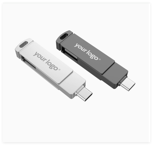 Custom Logo Metal OTG Pendrive 2.0 USB Memory Stick 2G 4G 8G 16G 32G Type C Usb Flash Disk 64GB Pen Drive Mini USB Flash Drive