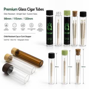 Child Resistant Design Herbal Wraps Cone <strong>Tubes</strong> Custom 1 Gram King Size <strong>Pre</strong> Herbal <strong>Roll</strong> Packaging Glass <strong>Tube</strong> With Screw Cap - Product Image 2