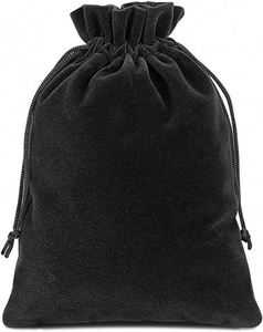Custom Diy Christmas Birthday Party Wedding Gift Candy Earphones Black Velvet Small Pouch Bag <b>Drawstring</b> - Product Image 2