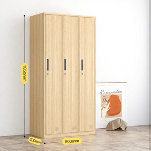 Minimalist Steel <strong>Wardrobe</strong> with 3 Doors and Lock Portable Design for Bedroom Gym Bathroom Office Employee Dormitory Use - Product Image 6