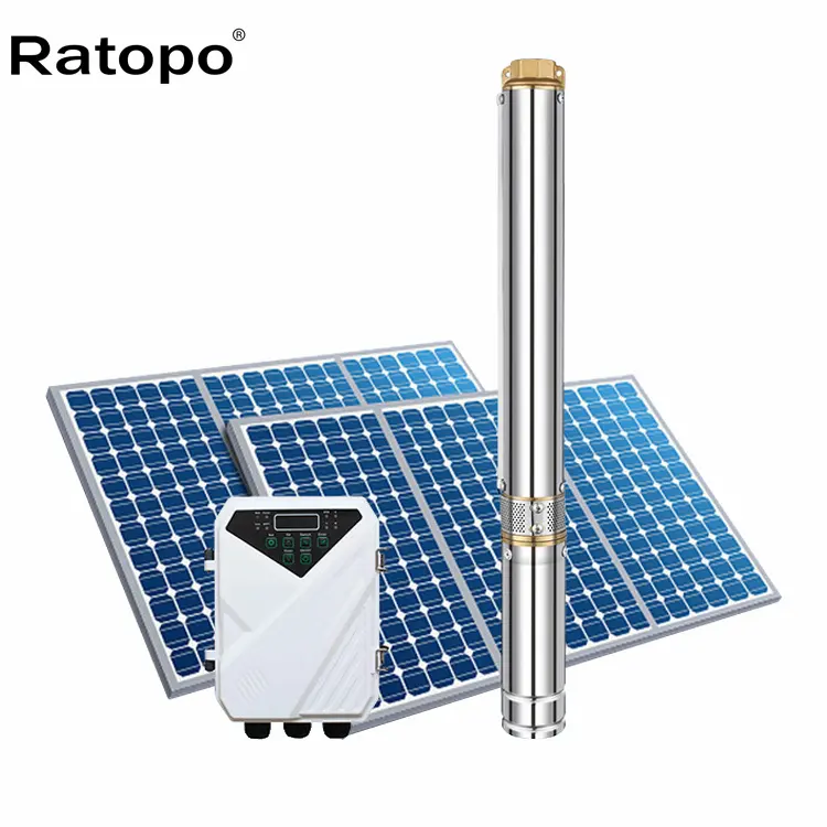 Ratopo hochwertige 24 V48V DC 2 Zoll Durchmesser PV Solar Deep Well Bürstenlose Pumpen für die Landwirtschaft Tauch pumpe