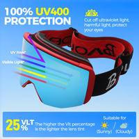 Logotipo personalizado Tipo de prensa Bloqueo magnético Captura Lentes cilíndricas antivaho Gafas de deportes de nieve al aire libre Gafas de esquí
