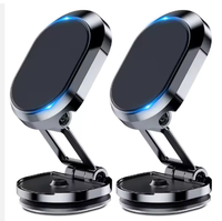 Support magnétique universel pour téléphone de voiture, support magnétique pliable pour tableau de bord, 360° °   Support de téléphone en métal réglable en hauteur et rotatif