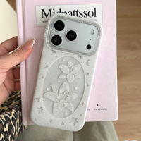 Nouvelle coque de téléphone de luxe en dentelle ovale ajourée scintillante style Ins, protection délicate pour iPhone 17 Pro Max 16 Pro 15 Pro 14 Pro 13