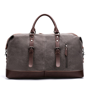 Sac de voyage en <span class=keywords><strong>toile</strong></span> cirée imperméable de haute qualité pour hommes, nouvelle arrivée, sac de voyage décontracté en cuir véritable pour hommes, sac de voyage en cuir imperméable - Product Image 6