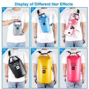 Kostenloses Muster Großhandel – 2L, 3L, 5L, 10L, 15L, 20L, 30L PVC-Planen Wasserdichter Packsack, Wasserdichter Rucksack - Product Image 5