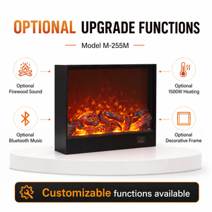 <span class=keywords><strong>Cheminée</strong></span> électrique avec écran LCD, écran vidéo LED, construction métallique, sans conduit <span class=keywords><strong>de</strong></span> fumée, utilisation intérieure pour la maison et l'hôtel, télécommande anglaise - Product Image 5