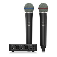 Behringers ulm302 Mic, satu Tow dua mikrofon panggung genggam nirkabel