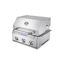 Barbecue de camping pliable luxueux et durable avec allumage piézoélectrique, construction en acier inoxydable 304, 3 brûleurs pour utilisation en extérieur