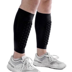 Manchon de compression pour mollet avec logo personnalisé, coussinets en nid d'abeille pour le football, <span class=keywords><strong>protège</strong></span>-tibias respirant pour le <span class=keywords><strong>ski</strong></span>, <span class=keywords><strong>protège</strong></span>-tibias de football pour enfants et adultes - Product Image 2