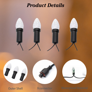 Guirlandes lumineuses LED Pixel de Noël DC12V C9 RGB, étanches pour l'extérieur, colorées, IP67, ampoules pour décorations de fêtes, lumières ponctuelles - Product Image 6