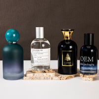 Couvercle moderne en zamac doré, or noir, estampillé homme, 30ml, 50 ml, 100 ml, flacon de parfum en verre noir avec boîte d'emballage