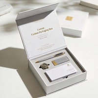 Boîte magnétique personnalisée et boîte en papier PR de luxe noire haut de gamme avec emballage cadeau