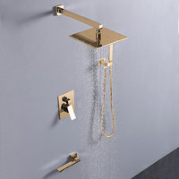 Robinet de douche encastré de haute qualité avec pomme de douche de 8'', 10'', 12'', ensemble de douche pour bain à eau froide et chaude