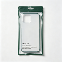 Sachet refermable transparent à trois soudures latérales avec trou de suspension pour étui de téléphone portable, pochette de présentation anti-poussière pour la vente au détail