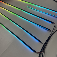 Striscia LED 6 in 1 di Ultima Generazione in Fibra Acrilica, Illuminazione Ambientale Colorata per Auto, Luce Interna Sinfonica con Effetto Flusso