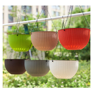 <span class=keywords><strong>Maceta</strong></span> con patrón tejido de plástico, cesta colgante para interiores, macetas colgantes - Product Image 1
