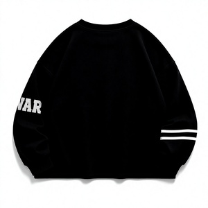 Premium Men’s <b>Black</b> Oversized <b>Long</b> <b>Sleeve</b> Graphic Sweatshirt Crew Neck Streetwear Casual Pullover Fashion Training <b>Top</b> - Product Image 2