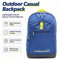 Sac à dos décontracté Ripstop pour sports de plein air avec anneau en D, poche avant, doublure intérieure en maille, pour voyage, randonnée, ordinateur portable, homme/femme, OEM