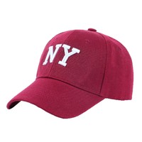Gorra de Béisbol de Moda de EE. UU., Personalizada con Bordado de Letras en Color Sólido, Diseño Deportivo de Nueva York, Gorra de Béisbol de Los Ángeles