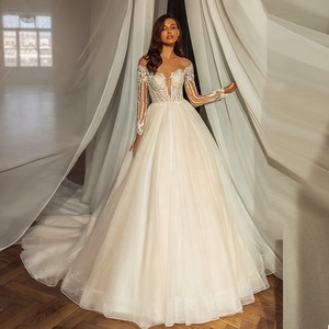 big puffy wedding dresses with long trains