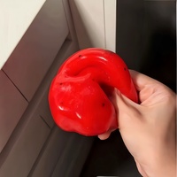 Jouet Squishy Transparent en Forme de Fruit, en TPR Souple, Donut Fraise, Anti-Stress, Jouet Sensoriel, Décoration de Bureau, Coffret Cadeau