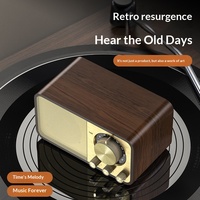 Haut-parleur sans fil en bois vintage classique JY66, radio domestique, caisson de basses, carte TF, mini-boîte audio pour la maison, cadeau