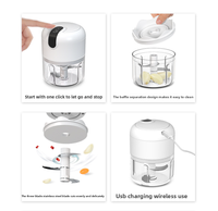 250Ml Ail Légumes Viande Usb Rechargeable Sans Fil Électrique Hachoir À Viande Cuisine Portable Ail Hachoir Mini Robot Culinaire