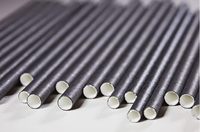 Pailles à cocktail en papier noir jetables en gros pour bars, restaurants et cafés