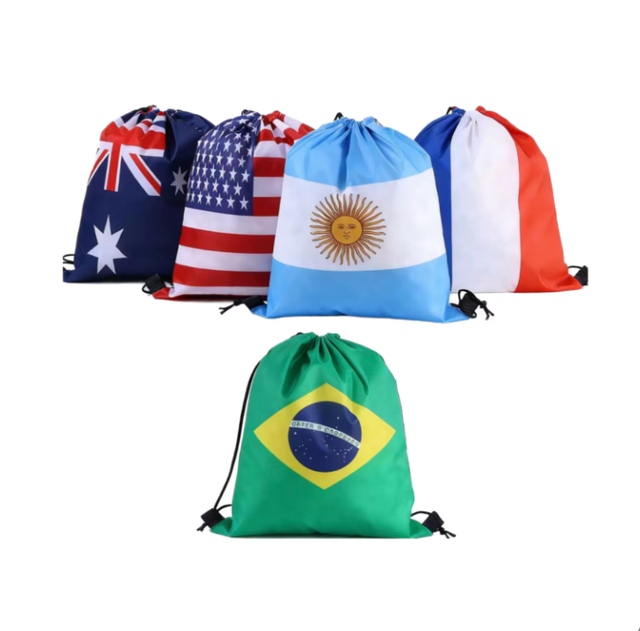 Waterproof Fashion Drawstring Backpack Colorful Recyclable Polyester Bag for Gym and Sports