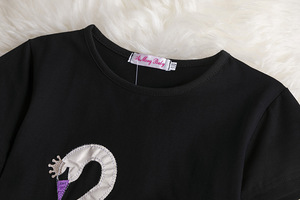 2020 bambini boutique di abiti bambine cigno T-Shirt con glitter star del pannello esterno dei vestiti set - Product Image 3