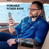 Démarreur de voiture 16000 mAh avec pompe à air, gonfleur de pneus, batterie externe portable et booster de batterie