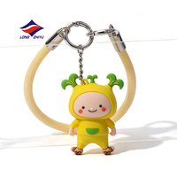 LZY 20Y Porte-clés en caoutchouc souple PVC 3D/2D personnalisé avec logo de marque, accessoires breloques, anneaux porte-clés, mousquetons