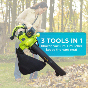Souffleur de feuilles sans fil 3 en 1 à vitesse variable, souffleur et aspirateur de feuilles sans fil avec sac - Product Image 5