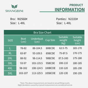 SHANGBINI Set Reggiseno Senza Cuciture con <span class=keywords><strong>Apertura</strong></span> Frontale e Mutande Modellanti a Vita Alta Senza Ferretto Taglie Forti L-4XL - Product Image 5