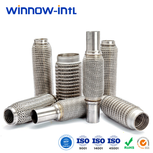 내부 브레이드 및 니플 튜브가있는 304 자동차 유연한 배기 연결 호스 파이프 201 맞춤형 고성능 배기 플렉스 파이프 - Product Image 2
