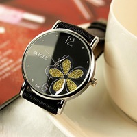 Pabrik grosir jam tangan wanita bunga desain Multi Warna Quartz wanita elegan jam tangan cantik