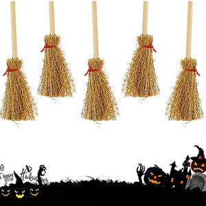 Mini Escoba de Bruja de Halloween, Colgante para Coche, Decoración DIY para Fiesta del Festival de los Fantasmas, Regalo de Escoba para un Feliz Día de Halloween 2025 - Product Image 2