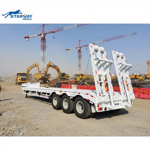 รถพ่วงกึ่งพ่วงแบบพื้นต่ำสำหรับเครื่องจักรก่อสร้าง ยี่ห้อ <span class=keywords><strong>Starway</strong></span> คุณภาพสูง แบบสามเพลา ยี่ห้อ FUWA พร้อมระบบกันสะเทือนแบบแหนบเหล็ก - Product Image 2