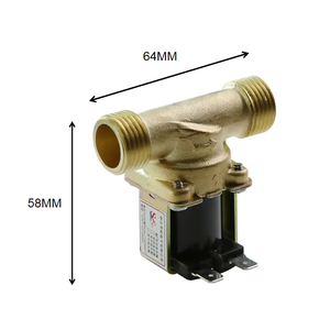 Vanne solénoïde normalement fermée en laiton 12V/24V/220V, vanne de contrôle d'eau mâle-mâle G1/2" pour eau et huile - Product Image 2