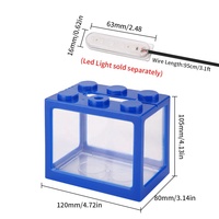 Mini aquarium écologique créatif pour poissons tropicaux, petit réservoir en verre de bureau écologique avec lumière LED pour le salon
