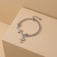 Bracelet en acier inoxydable plaqué argent pour unisexe, style punk, cadeau et occasions de fête, design Niche Cloro