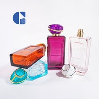 Flacon pulvérisateur de parfum carré plat élégant, vide, en verre coloré, atomiseur de parfum 100 ml, vente en gros