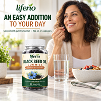 Liferio Huile de Nigelle Antioxydante Naturelle en Gummies, Formule Personnalisée, Emballage, Traitement OEM